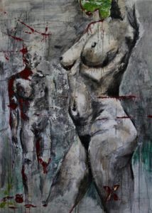 1gal damien rais peinture huile acrylique nu yx