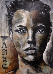 2gal damien rais peinture acrylique portrait Sansnom