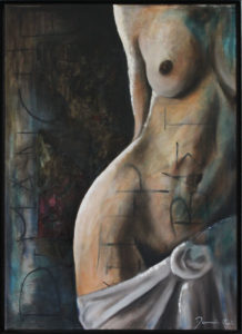 damien rais peinture huile Femme