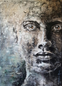 damien rais peinture huile acrylique portrait gardien