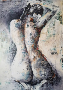 damien rais peinture huile acrylique portrait intimité