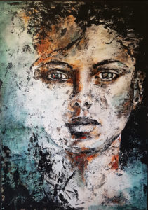 damien rais peinture huile acrylique portrait rève