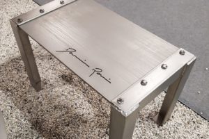 table basse acier mobilier design forgé damien rais