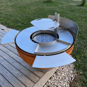 accessoires-origin-plancha-plancha à bois-met-inox-damienrais-foyer exterieur-brasero-barbecue- acier-inox-grillade-cheminee jardin-