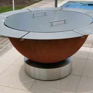 pied à roulettes origin plancha plancha à bois met inox damienrais foyer exterieur brasero barbecue acier inox grillade cheminee jardin carré