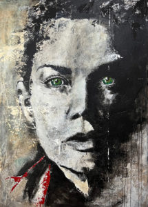 Damien Rais peinture acrylique portrait Lavesterouge