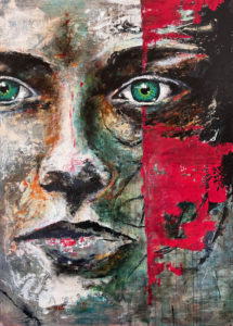 Damien_Rais_einture_huile_acrylique_la_veste_rouge