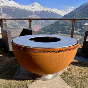 Vulcano brasero plancha barbecue grill design braseros firepit openfire cheminee acier jardin exterieur grillade outdoor kitchen damien rais carre 7 1