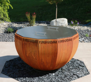 lotus de cuisson brasero plancha ellipsis barbecue grill design braseros firepit openfire cheminee acier jardin exterieur grillade outdoor kitchen damien rais b