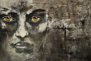 Les voix Acryl et huile 130180 cm Damien Rais