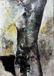 Damien Rais peinture acrylique Manif 1c