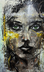 La fille des etangs Acryl et huile 100x160 cm Damien Rais 1c