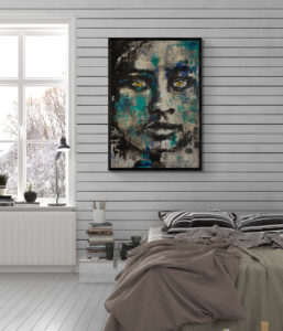 Verity Acryl et huile 80x130 cm Damien Rais 3c