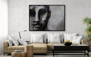 A points fermés-Acryl et huile-180:130 cm-Damien Rais-3